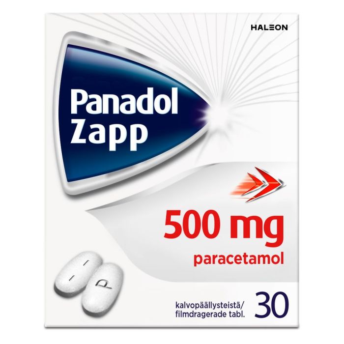 PANADOL ZAPP tabletti, kalvopäällysteinen 500 mg 30 fol kuva 5