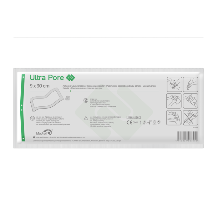 Medrull Ultra Pore kiinnittyvä sidos 9x30cm 1 kpl