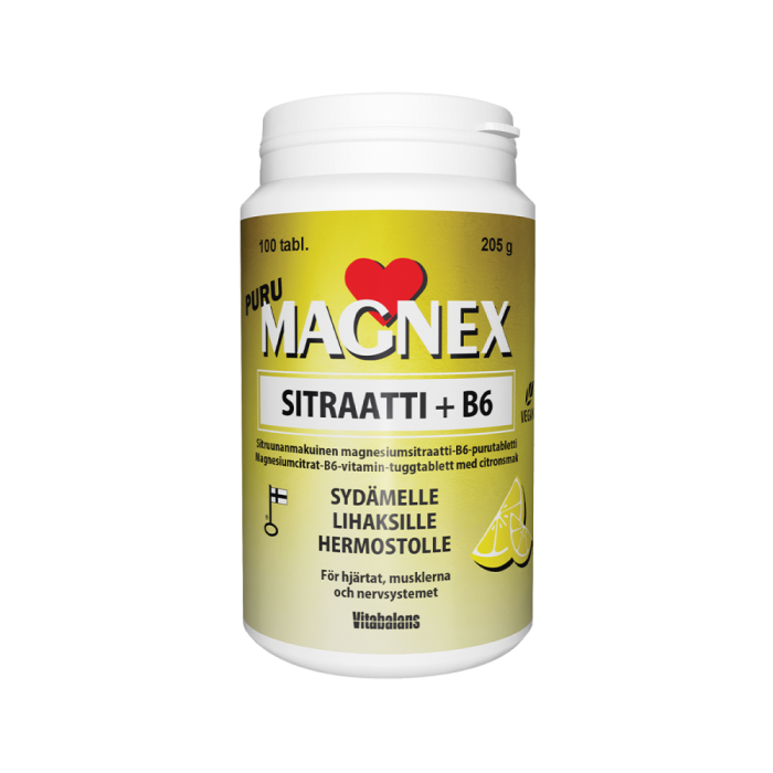 Magnex Sitraatti 375 mg + B6 puru 100 tabl kuva 2