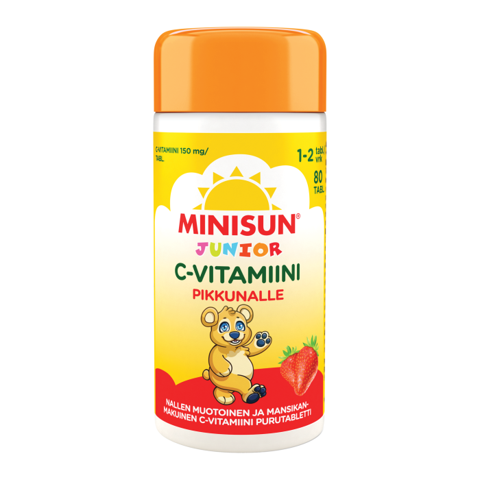 Minisun Junior C-vitamiini mansikka 80 tabl kuva 2