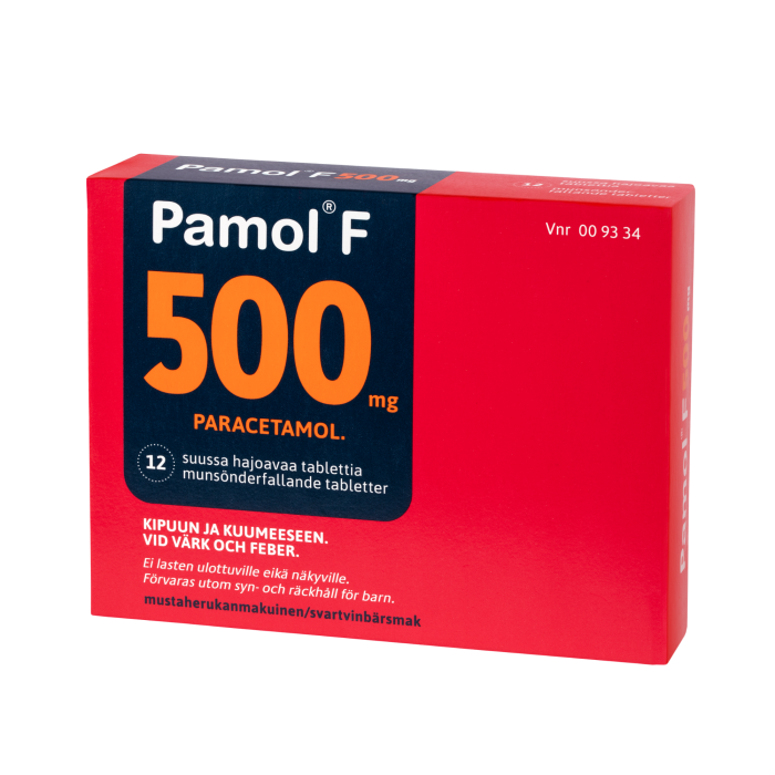 PAMOL F tabletti, suussa hajoava 500 mg 12 fol kuva 1