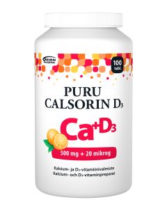 Puru Calsorin D3 500 mg + 20 mikrog 100 purutabl